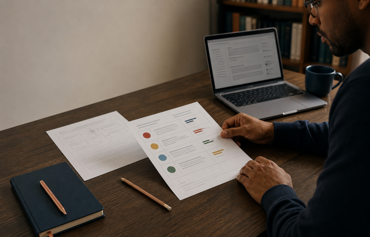 A working adult builds a generic licensing-exam diagnostic worksheet from an official outline and baseline notes.