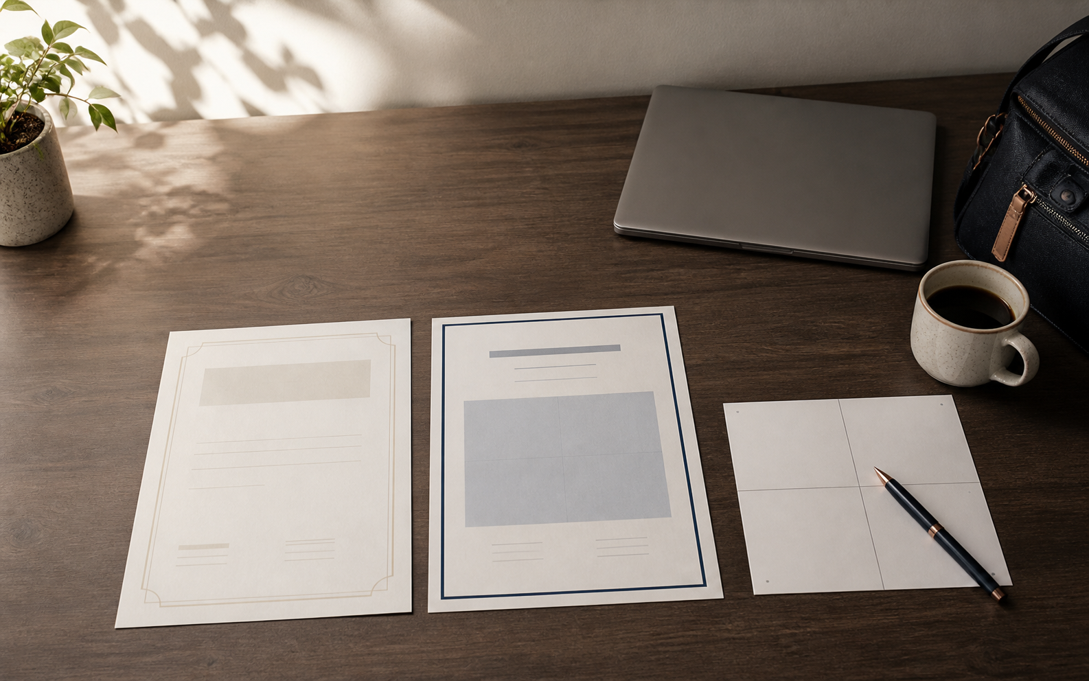 Generic credential documents beside notes comparing issuer, required status, proof, and verification steps.